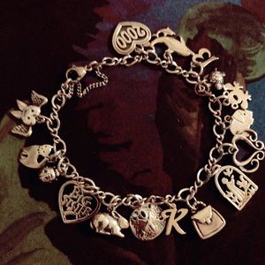 James Avery RARE Sterling Silver Charm Bracelet with 16 charms 1 gold charm